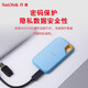 闪迪（SanDisk） 移动固态硬盘 NVME高速SSD E61存储USB3.2 至尊极速 海天蓝 2T/读速高达1050MB/s