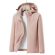 Brelrmon Plus Samtjacke Windbreaker Männer und Frauen Schweißjacke einschicht einschichten Herbst und Winter Windproof warmes Weichschalen Workwear Koreanische Version Outdoor Jacke 9930s Baby Pink-Women [Solid Color] 2xl
