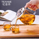 YIHUTEA Teapot Glass Teapot Glass Tea Set Tea Water Separation Teapot Glass Kettle Insulation Heating Tea Maker One Pot 2 Cups 650ML Teapot