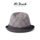 Mr DUCK unique product 30% off clearance linen jazz hat British retro curled men's gentleman's hat fashionable plaid MS46212-Michigan/hemp gray (top hat) M (55-57cm)