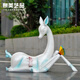 Fiberglass abstract sika deer sculpture ornaments sales department lawn meadow decoration community garden landscape decoration white lying deer