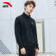 ANTA Jacket Men's Knitted Top 2024 Spring Windproof Jacket Casual Running Cycling Wear Training Cardigan Sportswear Men [Recommended by Store Manager] Black Stand Collar L/175