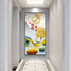 Mo painted Lulin modern simple entrance decoration painting opposite the door mural painting at the end of the corridor hanging paintings light luxury elk aisle entrance door painting 9-Home and Fugui 12149 Porcelain diamond inlaid 70*140 cool black