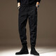 JEANSWEST work pants men's 2025 spring and autumn new loose cotton casual pants for boys sports Harren trendy long pants summer 2506 black regular 2XL suitable for 170-190Jin [Jin equals 0.5 kg]
