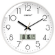 Compas wall clock radio clock 2025 living room clock stylish simple calendar office examination room school automatic timing white 14-inch 6219 radio clock (diameter 35 cm)
