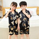 Disney Sommer kurzärmelige Kinder-Pyjamas Eisseide Dünne Sommerjunge Seiden kleines Mädchen Baby Cartoon Home Anzug 679 Junge 170 Größe 8 Empfohlene Höhe 90-105 cm