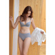 Big Velvet Goose Underwear Set Women's Simple Smooth Comfortable Wireless Underwear One-piece Seamless Adjustable Women's Bra Set Silver Gray 75B