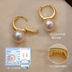 Freshwater pearl earrings for women in the wild, light luxury, high-end earrings, 2025 new style French earrings, Valentine's Day gift for girlfriend, 6-7MM round natural pearls