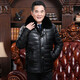 Playboy (PLAYBOY) middle-aged and elderly leather jacket men's winter clothing plus velvet and thickened dad's leather cotton coat warm jacket elderly winter cold-proof cotton-padded jacket black XL