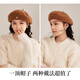 Siggi Wool Beret Women's Autumn and Winter Solid Color Fashion Versatile Korean Painter Hat Retro Bere Hat Mocha