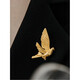 QUAMER gold store style light luxury gold bird dove jacket suit retro brooch pin gold dove brooch