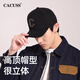 CACUSS wool hat men's winter large head baseball cap high top warm peaked cap outdoor hat black medium size
