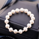 Drops of water form freshwater pearl bracelets, retractable elastic rope pearl bracelets, easy to wear and practical gifts, 3-4mm+7-8mm white pearls