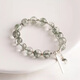 BOSFRU original design natural green ghost melaleuca crystal women's bracelet simple style sterling silver high-end gift for girlfriend, suitable for clean hands 15cm