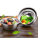 Shenggongman five-piece stainless steel basin thickened vegetable basin leaky basin vegetable basin round basin five-piece set (4 solid basins + 1 leaky basin) 22, 24, 26, 28, 30cm