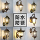 Outdoor wall lamp waterproof European retro balcony garden lamp American aisle staircase outdoor pastoral LED wall lamp black fishing wall lamp