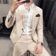 Bu Zhifanji Casual Anzug Herrenjacke Anzug Herreninterview Frühling und Herbst Korean Style Trendy Slim Fit großes Hochzeitskleid Schwarz-Drei-Stück-Set (Stoff + Hemd + Hose) s