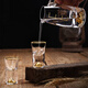 Flower Language Four Seasons Liquor Cup Wine Distributor Household Set One-cup Bullet Cup Light Luxury Glass Wine Set High-end Spirit Cup Goblet 6 Pots 6 Cups 1 Stand Blue Mountain Pot + Blue Mountain Cup