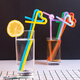 UO disposable straws bendable plastic for baby and children's food art straws 200 pieces UO-8291