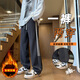 Boledi 13 Junior High School-Schülersporthosen im Frühjahr und Herbst Casual Long Hosen 12-jähriger Junge 15 Teenager Big Children's Straight-Big Taille Hosen 753 Schwarz (Frühlings- und Herbststil) Hochwertige 160 m 70-100jin [Jin gleich 0,5 kg]