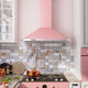 Amka Range Hood European White Retro Range Hood American Cream Style Appartement Small Décharge Petite taille Petit appartement Stove de gaz Set Large Tour d'aspiration Top Type d'aspiration Morning Morning 90 cm de large [Couleur à chaud]