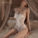 
Manyan sexy underwear sexy pajamas free from hot lace onesie bow suspender shame attack speed robe 9276
