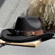 Woodpecker [Brand] Big Bullhead Western Cowboy Hat Men's Autumn and Winter Casual Versatile Retro Black Woolen Top Hat Women's Tibetan Jazz Hat Cowhead Belt Woolen Jazz Hat Off-White JSM-010 One Size 55-60CM