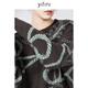 
Yifei (YIFINI) abstract printed jacquard Maillard sweater for women in autumn and winter new versatile warm sweater B10M3937 abstract button rope jacquard S