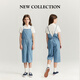 ELAND KIDS Summer New Product Girls Fashion Casual Loose Working Overalls Indigo Indigo/55 160 cm