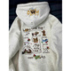 Cantu puppy embroidered hooded sweatshirt for women in autumn and winter plus velvet long-sleeved tops American style high-end small man jacket trendy white gray plus velvet L Recommended 100Jin Jin is equal to 0.5kg to 120Jin Jin is equal to 0.5kg
