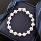 Drops of water form freshwater pearl bracelets, retractable elastic rope pearl bracelets, easy to wear and practical gifts, 3-4mm+7-8mm white pearls