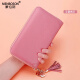 Sac de cartes Monbers Sac réel de la vache de vache pour femmes Multifonction antimagnétisation Banque Banque Banque Multi-carte Position de carte de visite pour femmes Clix de conduite de cartes de commerce pour le conducteur Pink [20 positions de carte anti-Theft Brush]