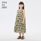 Jnby von Jnby Jiangnan Stoff Kinderkleidung ärmelloses Kleid Sommer Süßes Muster lässig mittelgroß