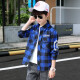 Xinyu Children's Clothing Boys' Shirts Long Sleeves 2020 Spring and Autumn New Children's Shirts Casual Bottoming Shirts Medium and Large Children's Plaid Shirts Korean Fashion Little Boys Cotton Tops Autumn Clothes Red 160 Recommended Height 145-155cm