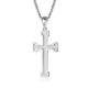 TTMIX platinum pendant for men platinum pt950 cross frosted pendant with anti-slip design on the back 5.1-5.3g + leather cord