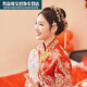 Fan Dizi Xiuhe dress headdress bride 2023 new wedding phoenix crown Hexiu dress atmospheric simple hair accessories Chinese style with branches set ear acupuncture style