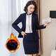 Chenfu thickened velvet blazer women's business professional formal suit commuting administrative workwear sales temperament work clothes single velvet black jacket XL recommended 110-120Jin Jin equals 0.5 kg