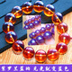 Zhongxiu Dominican violet amber turns purple when exposed to sunlight, beeswax single circle men's and women's blue amber bracelet, bead diameter 10mm, 20 beads