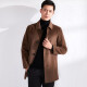 Mushi Herbst- und Winter doppelseitiger Wollmantel für Männer 100% reiner Wollmantel für Männer Feste Farbe vielseitiger Männer äußerer Verschleiß zy3013m1 schwarz 3xl
