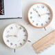 MJK table clock simple clock ornaments Nordic desktop clock living room home desktop modern personalized creative pendulum clock B style wood color