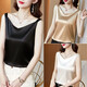 Sha Yuyi two-piece suspender vest for women 2024 summer new style, fashionable and slim inside, can be worn with a base shirt, satin top, white + black, two pieces XL recommended 115-130Jin [Jin equals 0.5 kg]