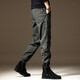Cotton overalls men's slim pants men's small feet spring and autumn casual pants men's elastic spring and autumn harem pants 2506 black regular L size 130-150 Jin Jin equals 0.5 kg