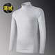 Bin color thermal inner wear half turtle neck men's long-sleeved T-shirt thin velvet winter base autumn top 7003 brown 2XL
