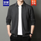 Romon Romon Brand High-Gening Spring y Autumn Knitt Cardigan Men's Lapel Color sólido Color sólido con Lana Corea Corea Corea Men's Spring and Autumn Trendy Casual Sweater Chaqueta Nuevo Producto Azul M /170