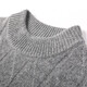 Hengyuanxiang Cashmere Sweater Men's Autumn and Winter Thickened 100% Pure Cashmere Sweater Men's Solid Color Business Casual Thick Bottoming Shirt Men's Warm Knitted Sweater YKR520479 Gray 180