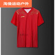 Ayub's new badminton competition suit men and women's half-sleeved suit ball uniform double winning pattern black gold battle robe quick drying clothes 301A red top - men's M