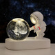 Fascini Astronaut Night Light Little Prince Crystal Ball Luminous Base Desktop Ornament Birthday Gift Beloved Astronaut - Starry Sky Gift Box
