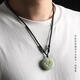 Beautifully made hand-woven jadeite obsidian necklace rope gold pendant rope peace buckle jade pendant lanyard jade pendant rope 3mm aventurine black rope - adjustable 1 piece