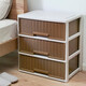 Interaktive Weltraumschubladen Aufbewahrungsbox Imitation Rattan Garderobe Transparent Aufbewahrungsbox Kleidung Unterwäsche Home Schlafsaal Kunststoff Finishing Box Lagerschrank 9716 Großgröße 2 Etagen Breite 56,8 Tiefe 39 Höhe 42