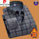 
Pierre cardin pure cotton comfortable long-sleeved shirt for men in autumn and winter new style plus velvet warm business casual dad outfit versatile shirt 9902 plus velvet L90-120Jin [Jin equals 0.5 kg]